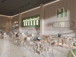 20240814奶茶店门头室内效果图施工图