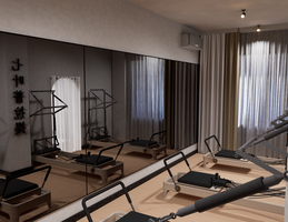 20240919-瑜伽店 门头 + 小门厅和室内   效果图设计-田淏元-全景效果图 